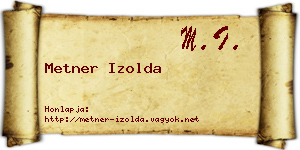 Metner Izolda névjegykártya